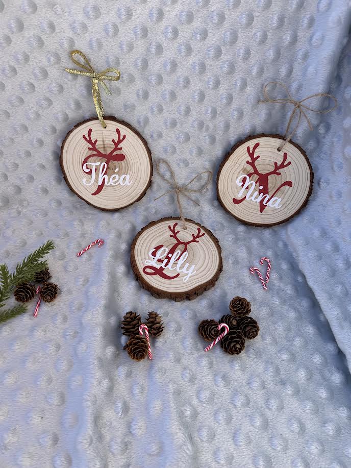 Rondin de bois Noël - Personnalisé